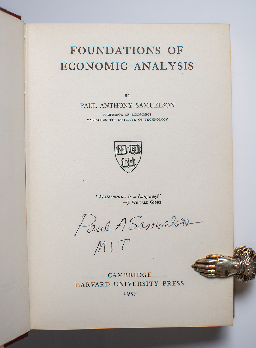 Foundations of Economic Analysis.