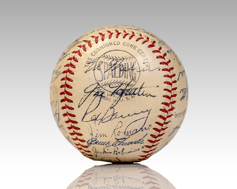 1950s Dodgers リッチライン ベースボールJK USA製 1950 Jackie Robinson and Brooklyn Dodgers Team Signed Baseball