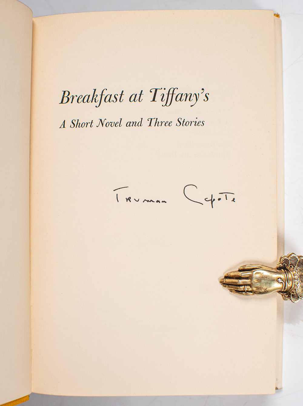 Breakfast At Tiffany's. A Short Novel and Three Stories.