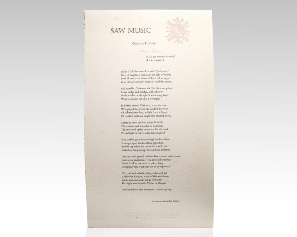 Saw Music Broadside.