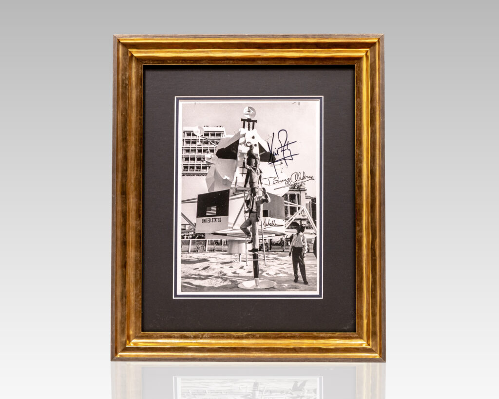 Neil Armstrong, Buzz Aldrin, and Michael Collins Signed Photograph.