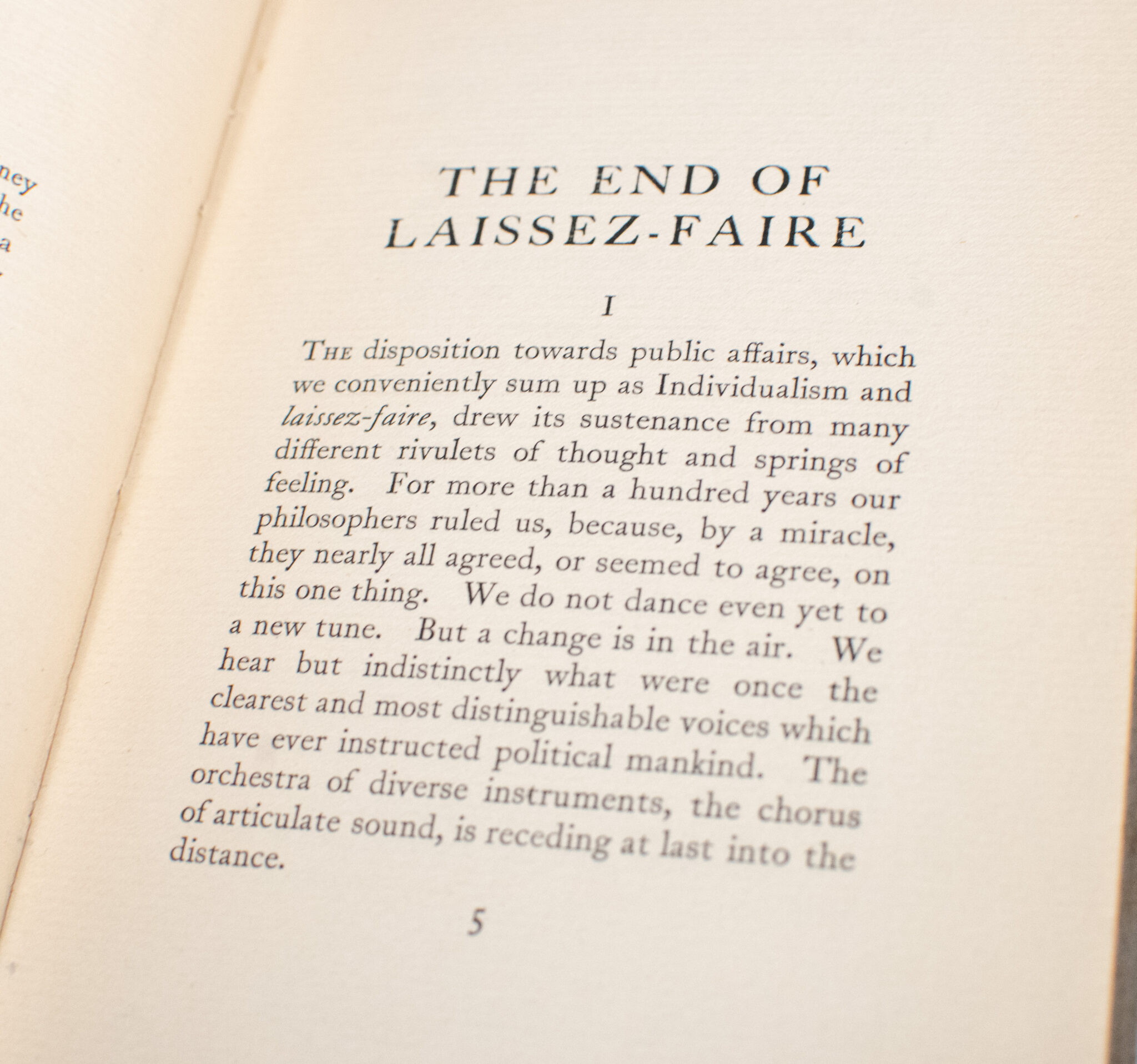 The End Of Laissez-Faire.