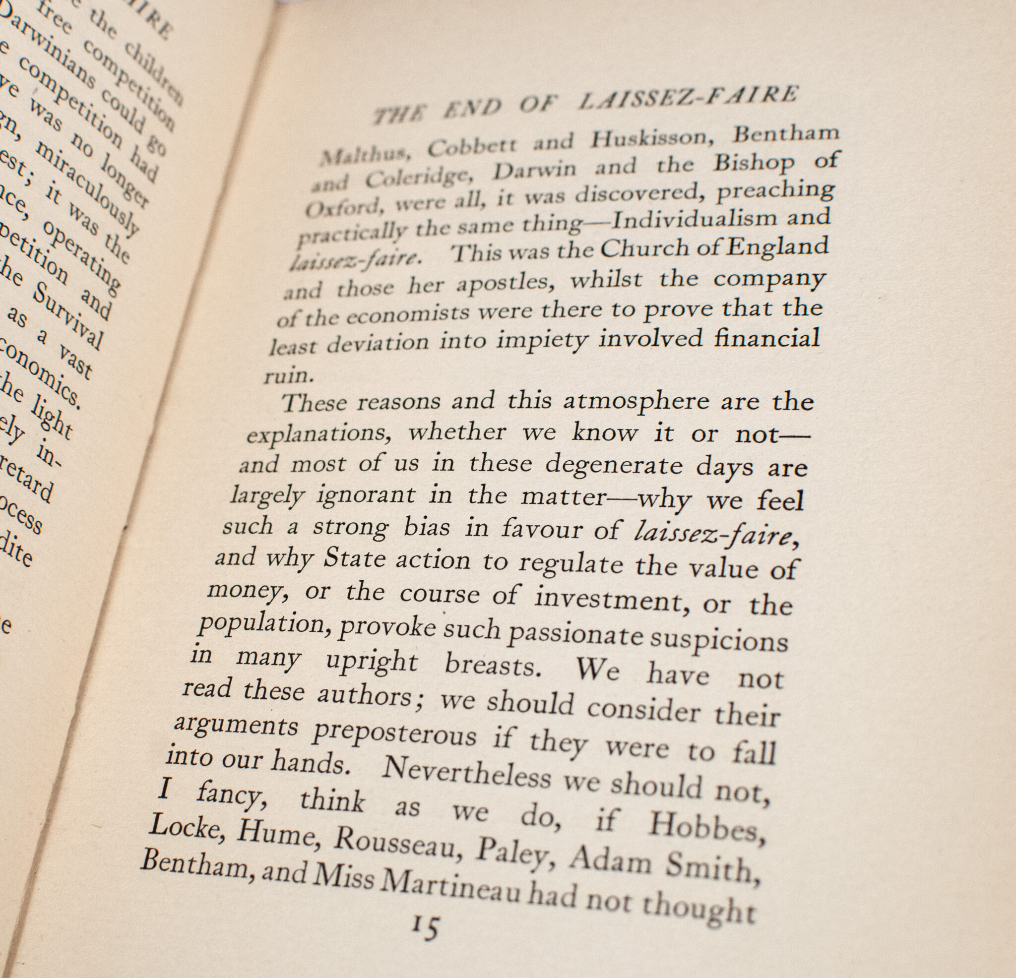 The End Of Laissez-Faire.