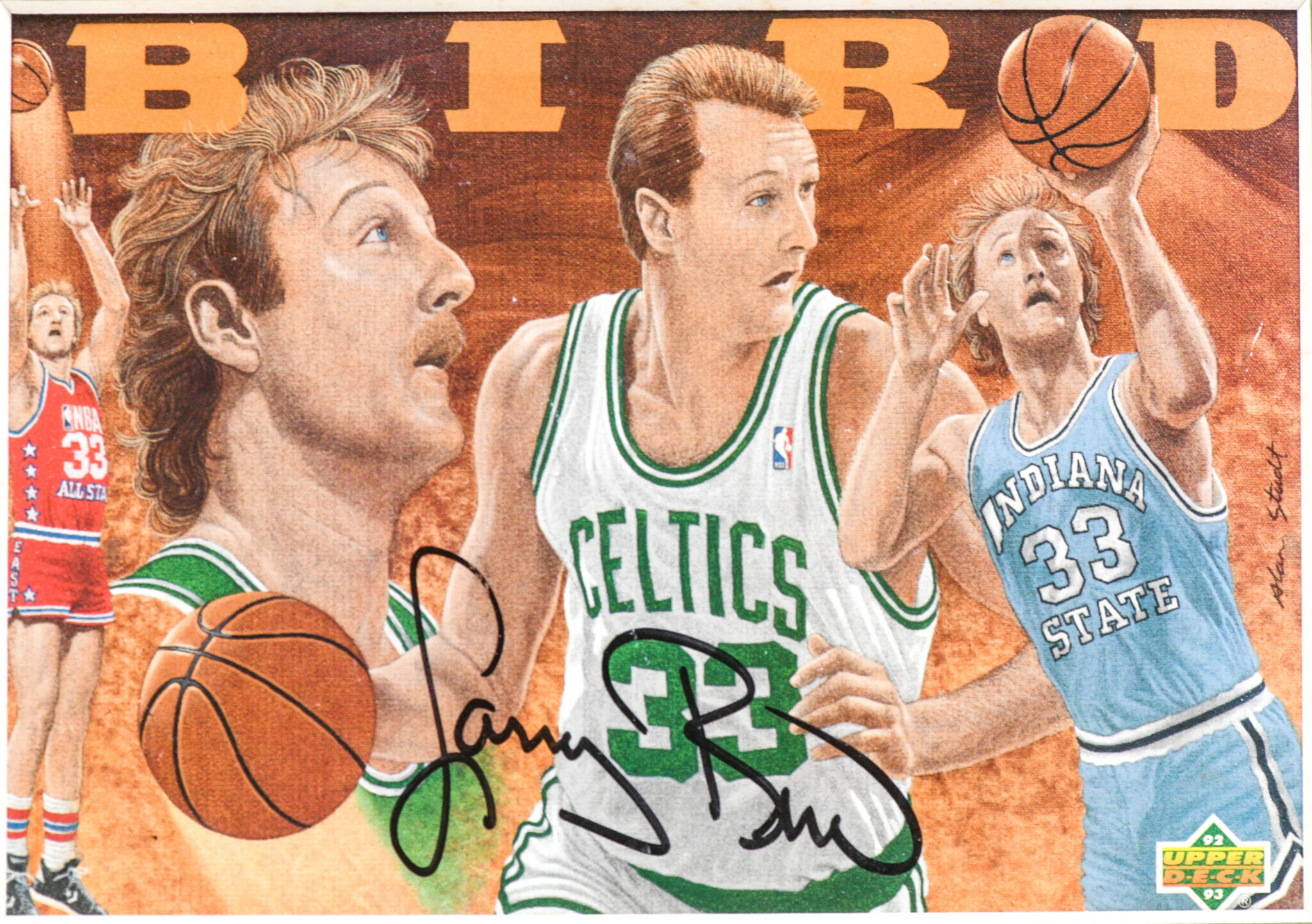 Larry Bird Signed Upper Deck 1992-93 Art Card.