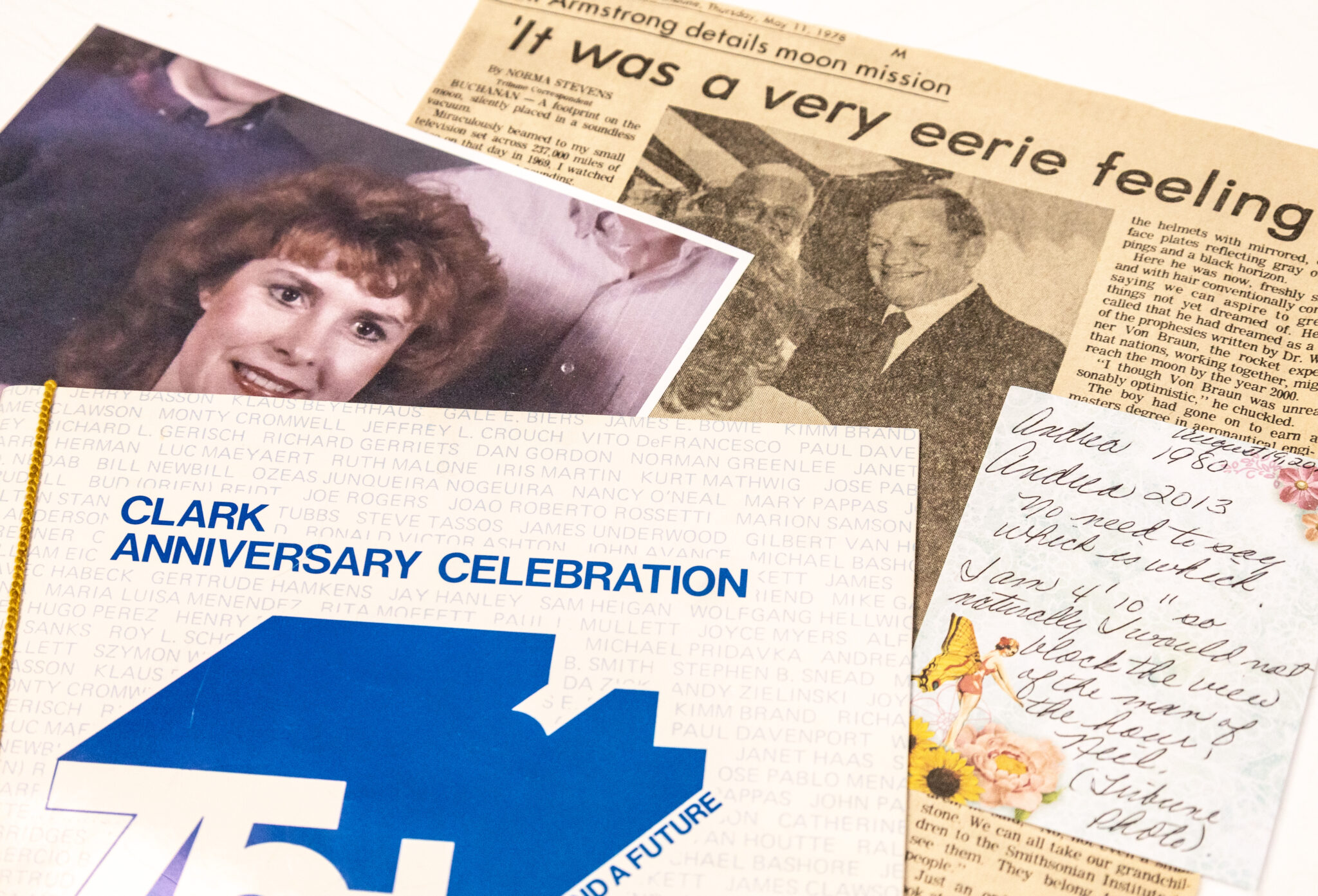 Neil Armstrong Twice Signed Clark Anniversary Celebration Program.