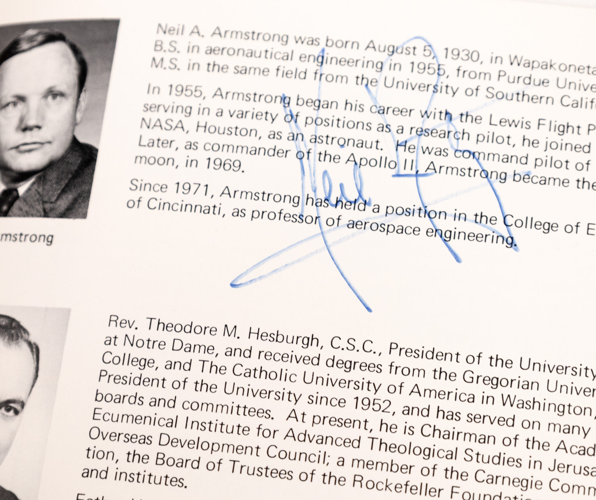 Neil Armstrong Twice Signed Clark Anniversary Celebration Program.