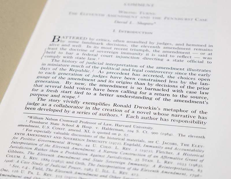 Wrong Turns: The Eleventh Amendment and the Pennhurst Case.