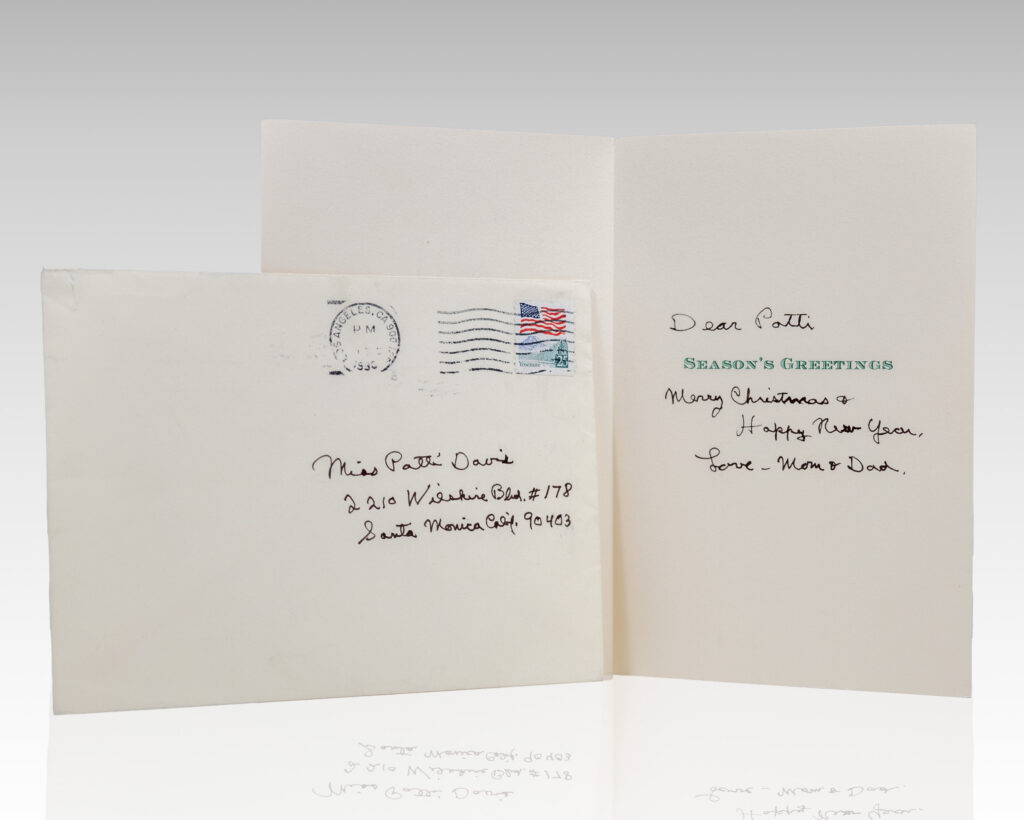 Ronald Reagan Inscribed Christmas Card to His Daughter Patti Davis.