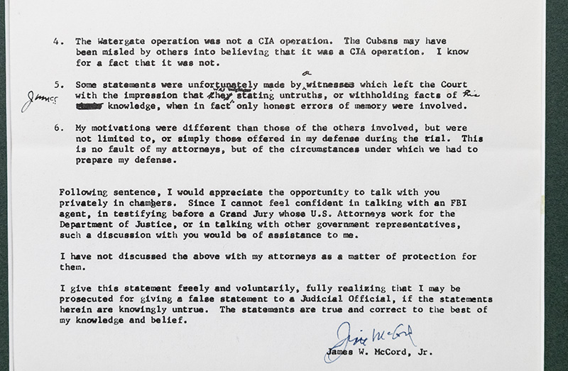 James W. McCord Jr. Typed Letter Signed.