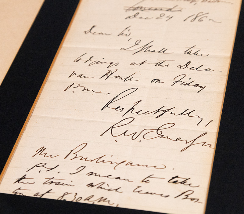 Ralph Waldo Emerson Autograph Letter Signed.