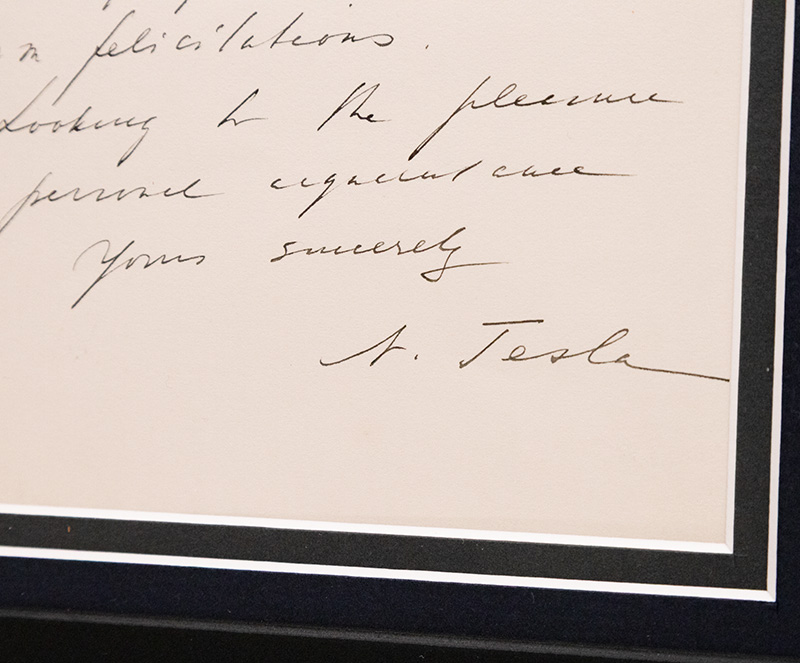 Nikola Tesla Autograph Letter Signed.