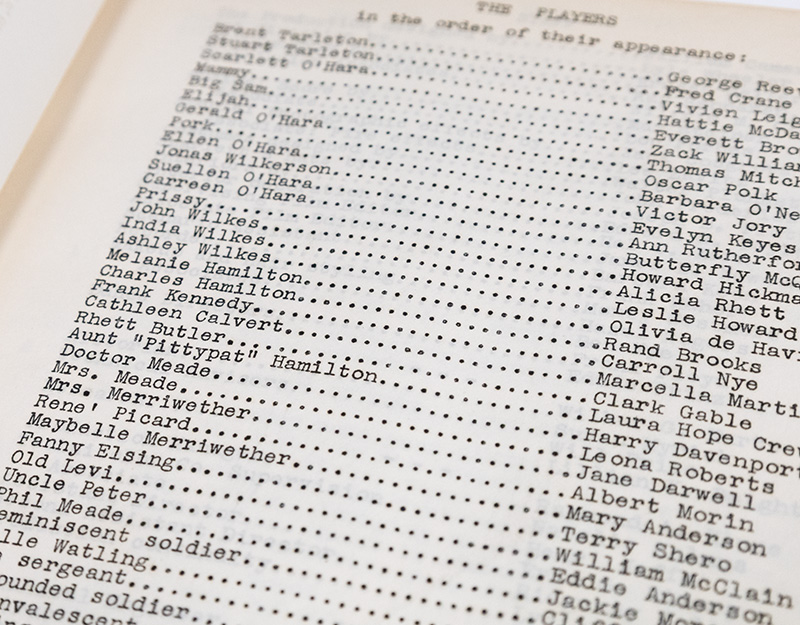 Gone With the Wind Final Shooting Script.