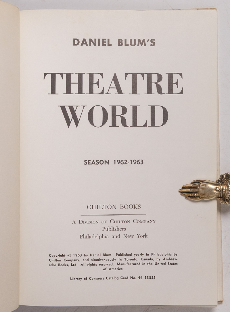 Theatre World: Season 1962-1963.