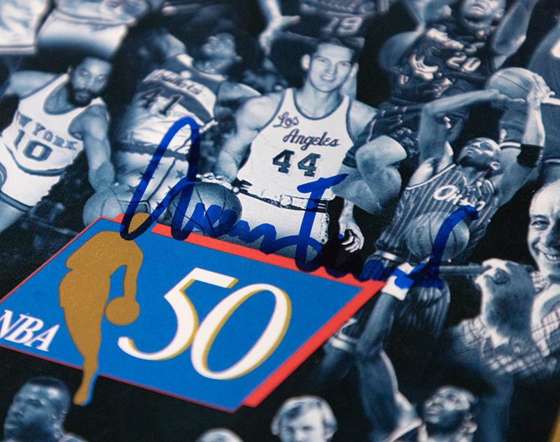 Jerry West Signed 1996-97 NBA Schedule.