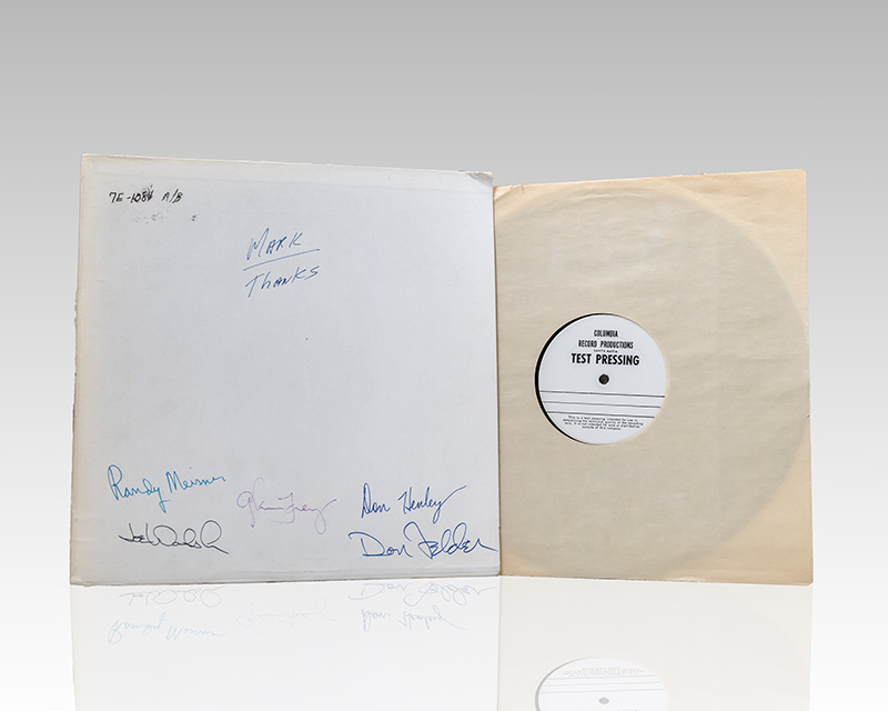 The Eagles Band-Signed Test Pressing of Hotel California.