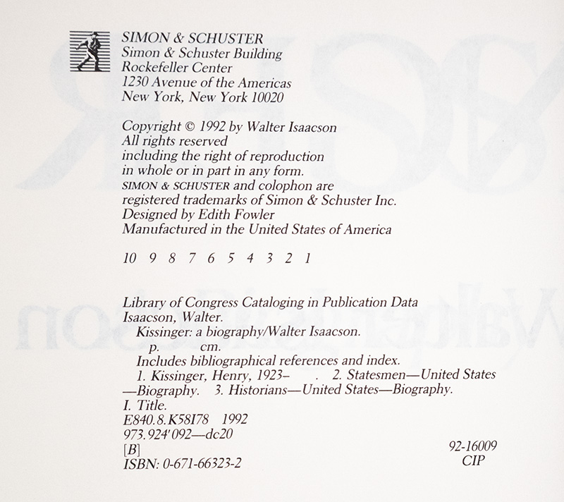 Kissinger: A Biography. - Image 4