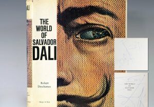 First edition of The World of Salvador Dali presentation copy, boldly signed and inscribed by Dali